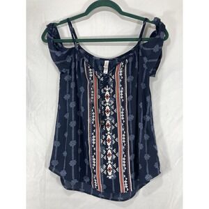 Xhilaration Women light weight Sleeveless Blouse XS Boho Hippie Hipsters nature